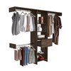 Tuhome Manchester 250 Closet System, Five Open Shelves, One Drawer, Three Metal Rods, Dark Walnut CLC6726